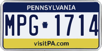 PA license plate MPG1714