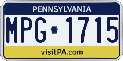 PA license plate MPG1715