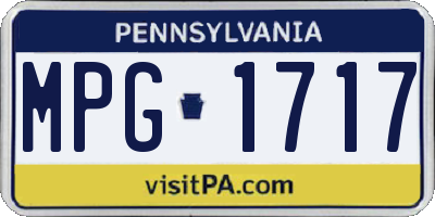 PA license plate MPG1717