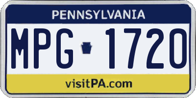 PA license plate MPG1720