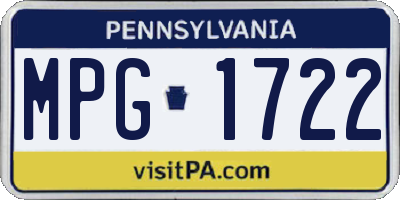 PA license plate MPG1722