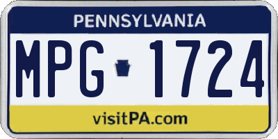 PA license plate MPG1724