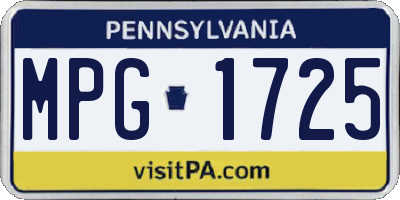 PA license plate MPG1725