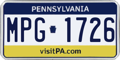 PA license plate MPG1726