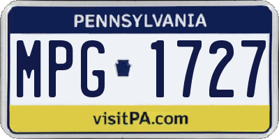 PA license plate MPG1727