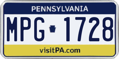PA license plate MPG1728