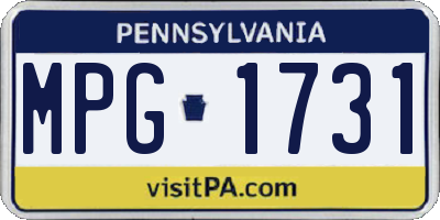 PA license plate MPG1731