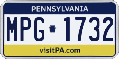 PA license plate MPG1732