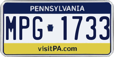 PA license plate MPG1733