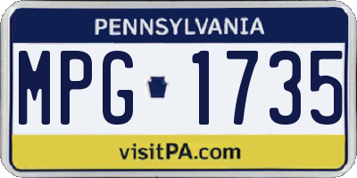 PA license plate MPG1735