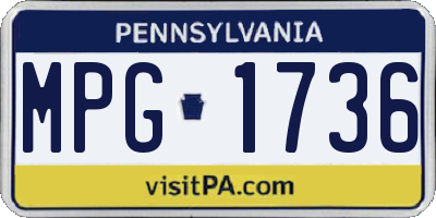 PA license plate MPG1736