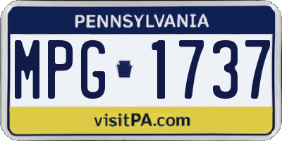 PA license plate MPG1737