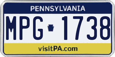 PA license plate MPG1738