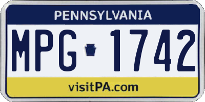 PA license plate MPG1742