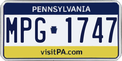 PA license plate MPG1747