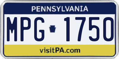 PA license plate MPG1750