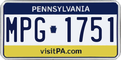 PA license plate MPG1751