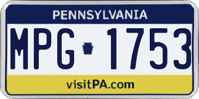 PA license plate MPG1753