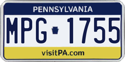 PA license plate MPG1755