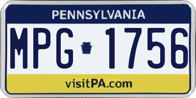 PA license plate MPG1756