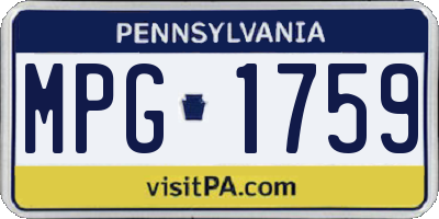 PA license plate MPG1759