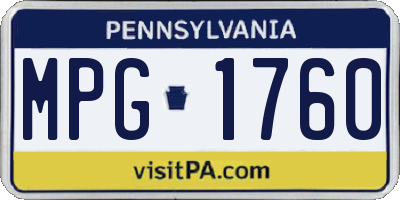 PA license plate MPG1760