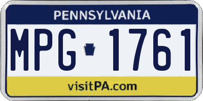 PA license plate MPG1761