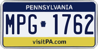 PA license plate MPG1762