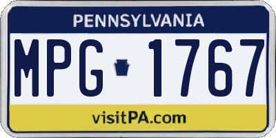 PA license plate MPG1767