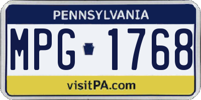 PA license plate MPG1768