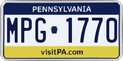 PA license plate MPG1770