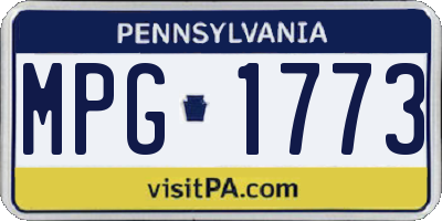 PA license plate MPG1773