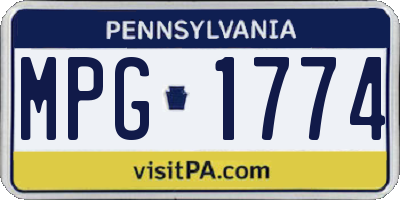 PA license plate MPG1774