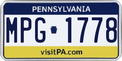 PA license plate MPG1778