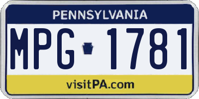 PA license plate MPG1781