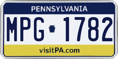 PA license plate MPG1782