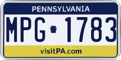 PA license plate MPG1783