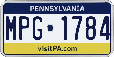 PA license plate MPG1784