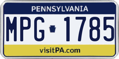 PA license plate MPG1785
