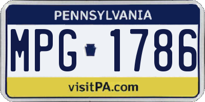 PA license plate MPG1786