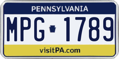 PA license plate MPG1789