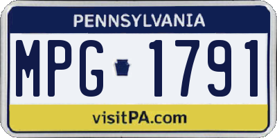 PA license plate MPG1791