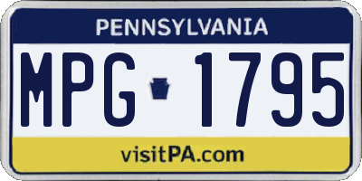PA license plate MPG1795