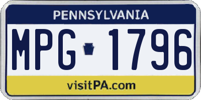 PA license plate MPG1796