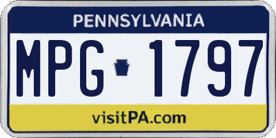 PA license plate MPG1797