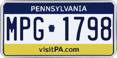 PA license plate MPG1798