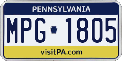 PA license plate MPG1805