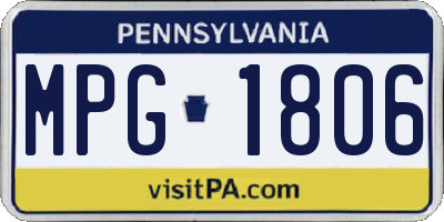 PA license plate MPG1806