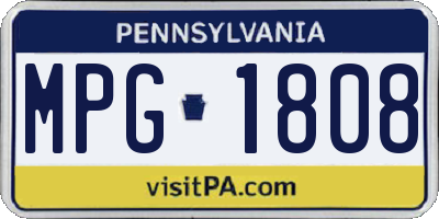 PA license plate MPG1808