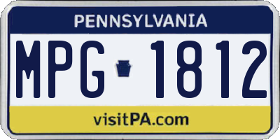 PA license plate MPG1812
